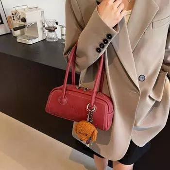 Осенне-зимняя ретро-сумка высокого класса для женщин 2024 года, новая модная универсальная сумка через плечо под мышкой, портативная повседневная сумка-багет