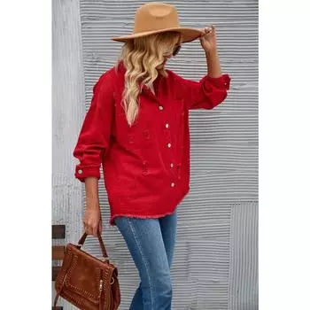 Осенне-зимняя рваная свободная куртка с кисточками Джинсовая куртка для женщин