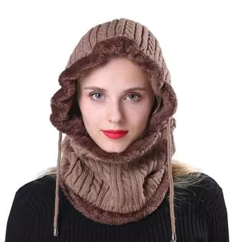 Осенне-зимняя шапка для мужчин и женщин, вязаные шапки и кепки из шерсти, для езды на велосипеде, для защиты от холода, жареные крученые куски теста, цельная плюшевая утолщенная шапка-пуловер One size красный