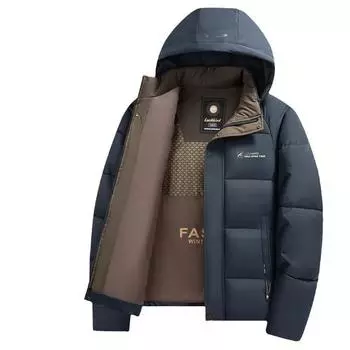 Осенне-зимняя шапка для отвода тепла, повседневная теплая утолщенная куртка для мужчин среднего и молодого возраста XL чёрный