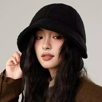 Осенне-зимняя шапка для рыбака с большой окружностью головы, защита ушей, теплая панама чёрный