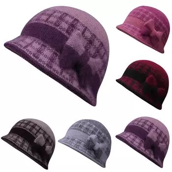 Осенне-зимняя шапка для волос для мамы, плюшевая толстая теплая шапка для людей среднего и пожилого возраста, шапка для женщин, зимняя вязаная хлопковая шапка для бабушки One Size