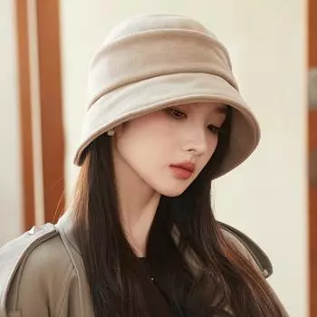 Осенне-зимняя шапка-рыбак, женская, толстая, с плоским верхом, теплая шапка белый