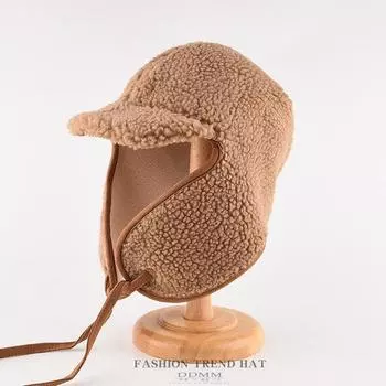 Осенне-зимняя шапка Thunderbolt для мужчин и женщин, шапка из искусственной овечьей шерсти, длинная защита ушей, теплые ремни, симпатичная байкерская кепка Flight One Size белый