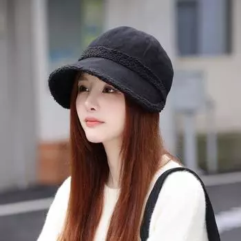 Осенне-зимняя шапка женская новая универсальная Zhao Ruth с таким же бархатом двухсторонняя панама повседневная простая теплая шапка M56-58cm