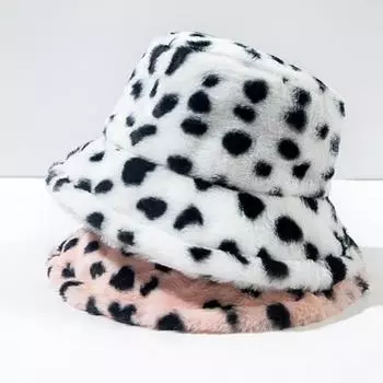 Осенне-зимняя шапка женская с имитацией кроличьей шерсти шляпа-ведро милая плюшевая корейская шапка теплая толстая шляпа-чаша One Size