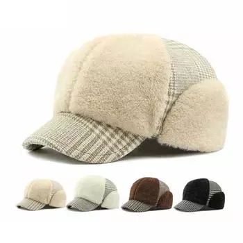 Осенне-зимняя шапка женская толстая теплая кепка плюшевая бейсболка кепка художника серый