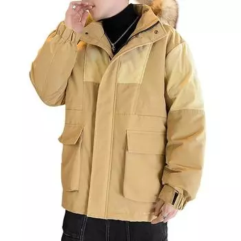 Осенне-зимняя шерстяная хлопковая куртка с воротником, мужская толстая куртка с капюшоном, хлопковая куртка средней длины, хлопковая куртка XXXXL