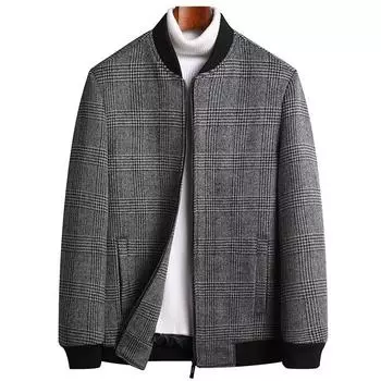 Осенне-зимняя шерстяная куртка мужская из хлопка с утолщенным бейсбольным воротником, шерстяная куртка Nizi для молодежи и среднего возраста, мужская одежда больших размеров M