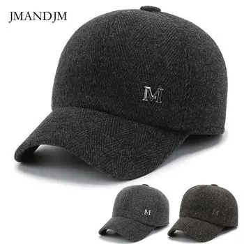 Осенне-зимняя шерстяная защитная шапка для ушей, теплая мужская зимняя утолщенная бейсболка One Size