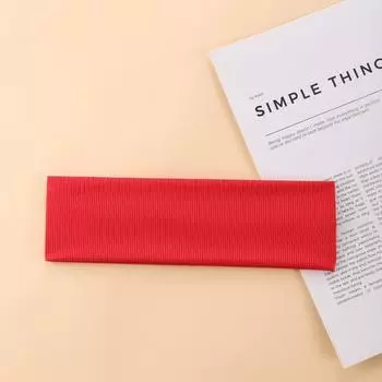 Осенне-зимняя широкая версия, большая эластичная спортивная повязка на голову для йоги, утолщенная, весенне-осенняя, однотонная, трикотажная, ребристая повязка на голову для женщин красный