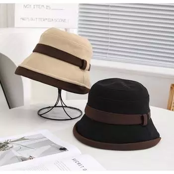 Осенне-зимняя шляпа рыбака, женская двухцветная универсальная шляпа, толстая теплая элегантная шляпа для мам one size хаки