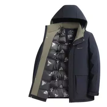 Осенне-зимняя сменная шапка для мужчин среднего возраста, утепленная, повседневная, с хлопковой подкладкой, мужские куртки с хлопковой подкладкой для пап L темно-синий