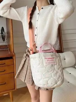 Осенне-зимняя стеганая хлопковая сумка с цветочным узором, новая вместительная переносная сумка-мессенджер, сумка для мамы, сумка через плечо для покупок.