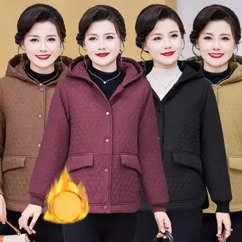 Осенне-зимняя стеганая куртка женская зимняя стеганая куртка с капюшоном повседневная куртка свободная стеганая куртка женская больших размеров 6XL чёрный