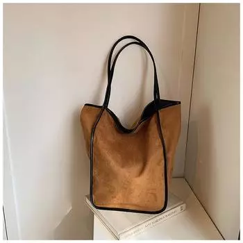 Осенне-зимняя сумка большой вместимости для женщин 2024 года, новая модная сумка для поездок на работу, большая сумка-тоут, универсальная сумка через подмышку в стиле ретро чёрный