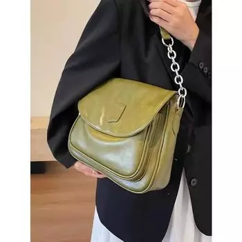 Осенне-зимняя сумка большой вместимости для поездок на работу через плечо, женская сумка через плечо с текстурой в стиле ретро, новая мягкая кожаная сумка-мессенджер