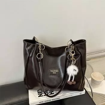 Осенне-зимняя сумка большой вместимости для женщин 2025 года, модная универсальная сумка через плечо, простая портативная сумка-тоут