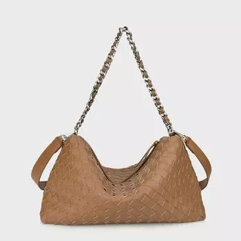 «Осенне-зимняя сумка из кожи с ромбовидным узором 2024 года — модная сумка через плечо и сумка-мессенджер из коровьей кожи для женщин» 38*23*13 cm