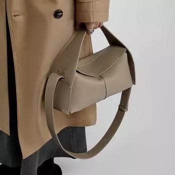 Осенне-зимняя сумка из натуральной кожи с верхним слоем, съемная, с поперечным креплением, с ушами, на одно плечо, женская сумка через плечо из натуральной кожи One Size чёрный