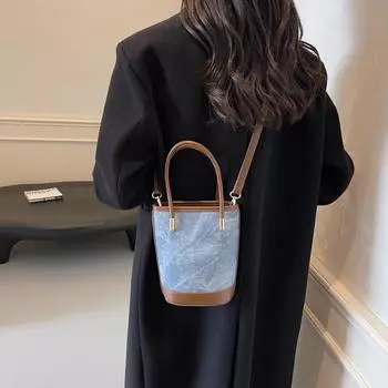 Осенне-зимняя сумка-мешок в стиле ретро для женщин 2024 года, новая модная и высокочувствительная универсальная повседневная сумка-ведро большой вместимости