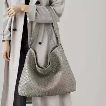 Осенне-зимняя сумка ручной работы, большая вместимость, женская сумка через плечо из кожи, модная сумка через плечо