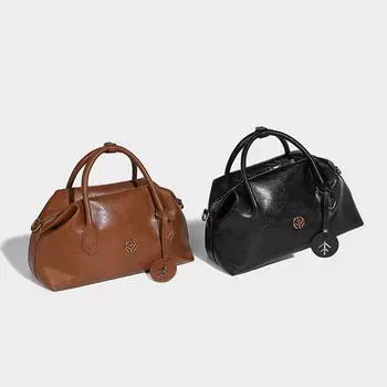 Осенне-зимняя сумка-тоут в стиле Бостон, простая в дизайне, новая модная сумка для поездок на работу, большая вместимость, косая сумка на плечо коричневый