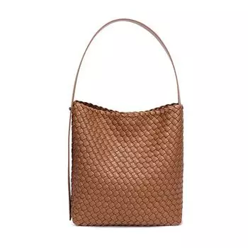 Осенне-зимняя сумка-ведро большой вместимости, плетеная женская сумка, сумка на одно плечо подмышкой, модная сумка-тоут для матери и ребенка