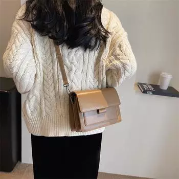 Осенне-зимняя сумка высокого класса для женщин 2024 года, популярная новая модная корейская версия, универсальная сумка через плечо, модная маленькая квадратная сумка
