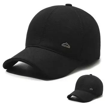 Осенне-зимняя теплая хлопковая кепка мужская ветрозащитная утепленная защитная шерстяная бейсболка для спорта на открытом воздухе серый