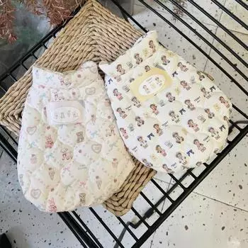 Осенне-зимняя теплая хлопковая одежда для собак и кошек, жилет для домашних животных S розовый