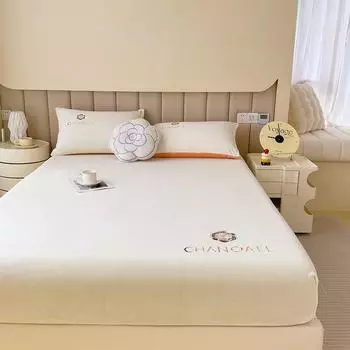 Осенне-зимняя теплая и утолщенная простыня из молочного бархата с вышивкой, приятное для кожи матовое покрывало Simmons для беременных и младенцев 90cm*200cm