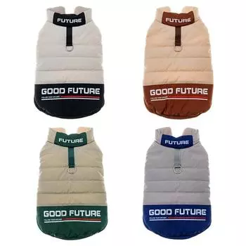 Осенне-зимняя теплая куртка для домашних собак, ветрозащитная водонепроницаемая куртка с пряжками в форме буквы D M