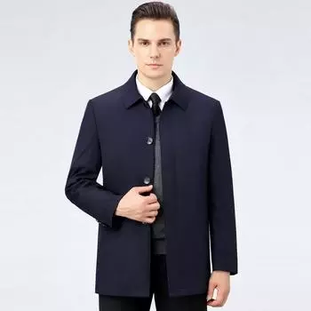 Осенне-зимняя теплая куртка из хлопка для руководителей, деловая мужская свободная повседневная одежда из хлопка, мужская одежда 170