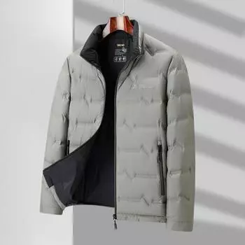 Осенне-зимняя теплая куртка-пуховик с воротником-стойкой на молнии, короткая, повседневная, легкая, в деловом стиле, прилив 170 чёрный