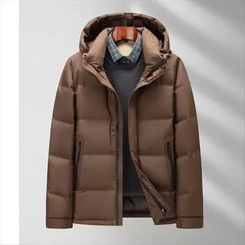 Осенне-зимняя теплая легкая куртка на утином пуху класса люкс для людей среднего возраста и молодежи 170 чёрный