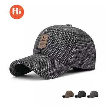 Осенне-зимняя теплая шапка мужская для езды на велосипеде, прогулок, защиты ушей от холода, хлопковая шапка, победившая в торгах, бейсболка для пожилых людей adjustable чёрный