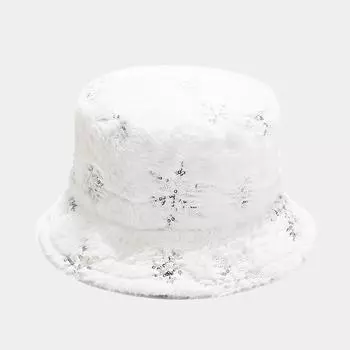 Осенне-зимняя теплая шапка с рождественским рисунком снежинки, рыбацкая шляпа, пара, уличная модная шляпа от солнца One Size серебряный