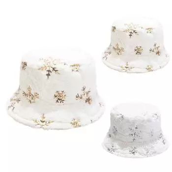 Осенне-зимняя теплая шапка с рождественским рисунком снежинки, рыбацкая шляпа, пара, уличная модная шляпа от солнца One Size серебряный