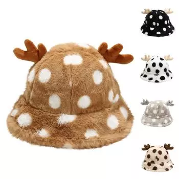 Осенне-зимняя теплая шапка с рождественским рисунком в виде рогов рыбака, модная шляпа от солнца для пары на открытом воздухе One Size белый