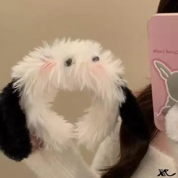 Осенне-зимняя теплая восковая пушистая длинноухая повязка на голову для мытья щенка плюшевая практичная супер милая длинношерстная собачка милая атмосфера
