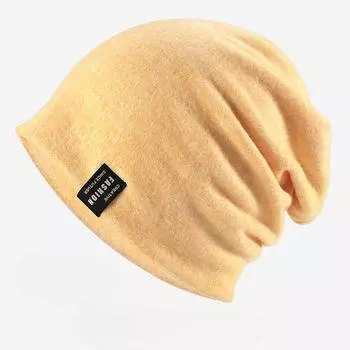 Осенне-зимняя теплая вязаная шапка, однотонная универсальная вязаная шапка, мужская шапка Baotou, корейский выпуск, шапки и кепки для женщин One size коричневый