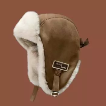 Осенне-зимняя толстая бархатная велосипедная защитная шапка для ушей для мужчин и женщин, замшевая ветрозащитная и морозостойкая шапка Lei Feng 56-58CM белый