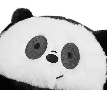 Осенне-зимняя толстая мультяшная черно-белая теплая защитная плюшевая шапка для защиты ушей OneSize чёрный