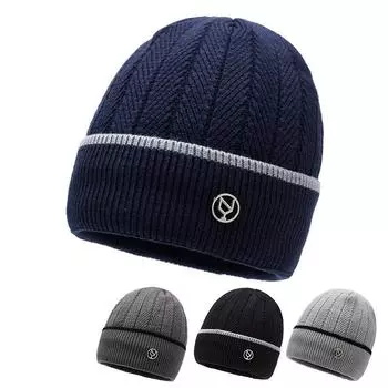 Осенне-зимняя толстая вязаная шапка мужская шерстяная шапка теплая флисовая шапка для спорта на открытом воздухе темно-серого