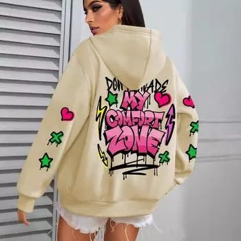 Осенне-зимняя толстовка с длинными рукавами и принтом Love Letter 2D для мужчин и женщин, большой размер, универсальные модные спортивные толстовки и свитшоты унисекс S