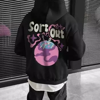 Осенне-зимняя толстовка с длинными рукавами и принтом Devil s Island, повседневная свободная толстовка с капюшоном для мужчин и женщин, толстовки и свитшоты унисекс S чёрный