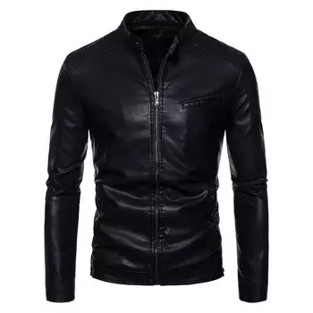 Осенне-зимняя тонкая бархатная повседневная мужская кожаная куртка в корейском стиле, тонкая зеленая куртка из искусственной кожи, мужская одежда M