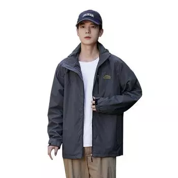 Осенне-зимняя тонкая ветрозащитная и водонепроницаемая куртка для пар, спортивная куртка больших размеров для активного отдыха L синий