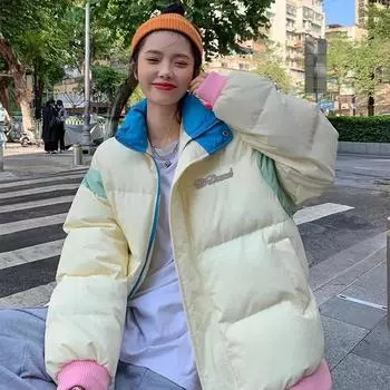 Осенне-зимняя уличная одежда, толстые женские куртки с хлопковой подкладкой, лоскутные парки, верхняя одежда M